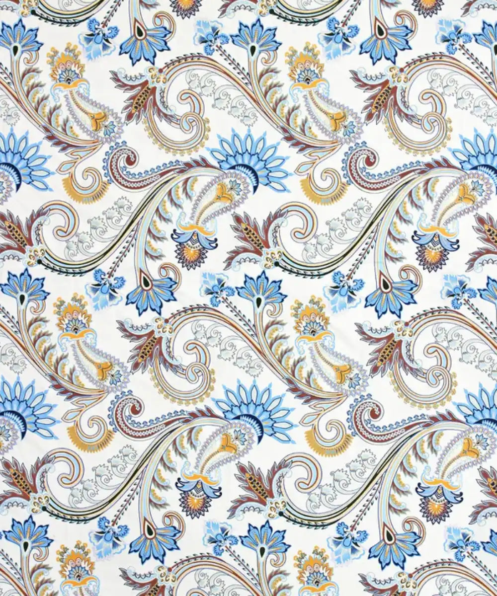 Cream Blossom Flat Double Bedsheet With 2 Pillow Cover