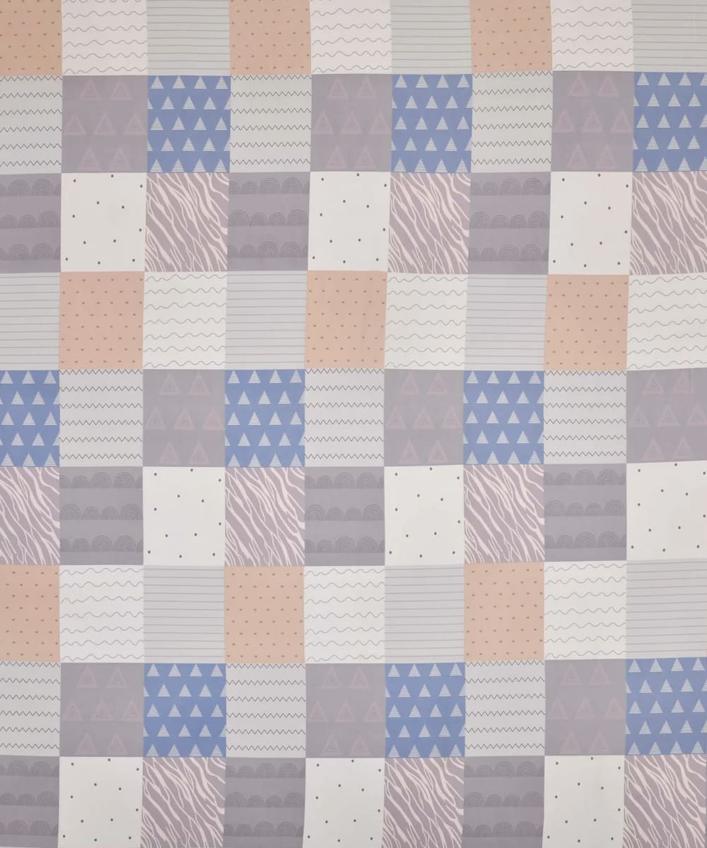 Geometric Flat Double Bedsheet With 2 Pillow Covers