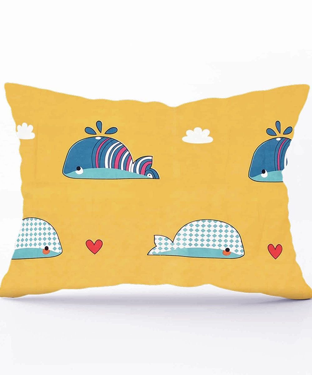 Little Ocean Buddies Kids Flat Double Bedsheet With 2 Pillow Cover