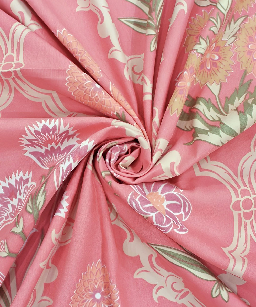 Coral Blossom Flat Double Bedsheet With 2 Pillow Covers