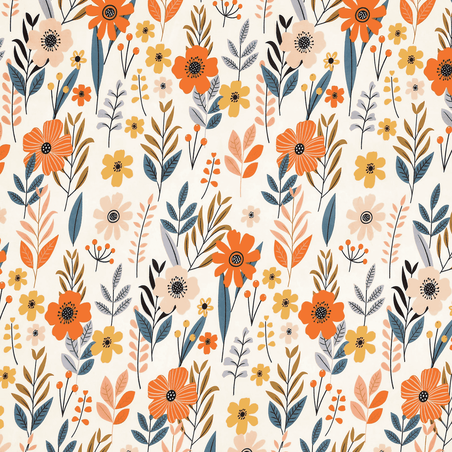 Nature's Whimsy Flat Double Bedsheet With 2 Pillow Covers