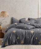 Regal Stripes Motif Flat Double Bedsheet With 2 Pillow Covers