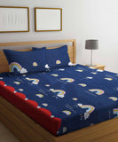 Rainbow Night Scape Kids Flat King Bedsheet with 2 Pillow Covers