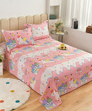 Unicorn WonderLand Flat King Bedsheet With 2 Pillow Cover