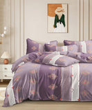 Vintage Plum Harmony Flat King Bedsheet With 2 Pillow Covers