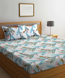 Whispering Leaves Flat King Bedsheet with 2 Pillow Covers