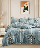 Classic Striped Majesty Flat King Bedsheet With 2 Pillow Covers