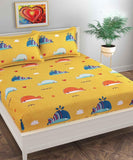 Little Ocean Buddies Kids Flat Double Bedsheet With 2 Pillow Cover