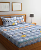 Cute Kids Flat Double Bedsheet With 2 Pillow Cover