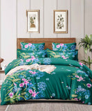 Evergreen Floral Charm Flat King Bedsheet With 2 Pillow Covers
