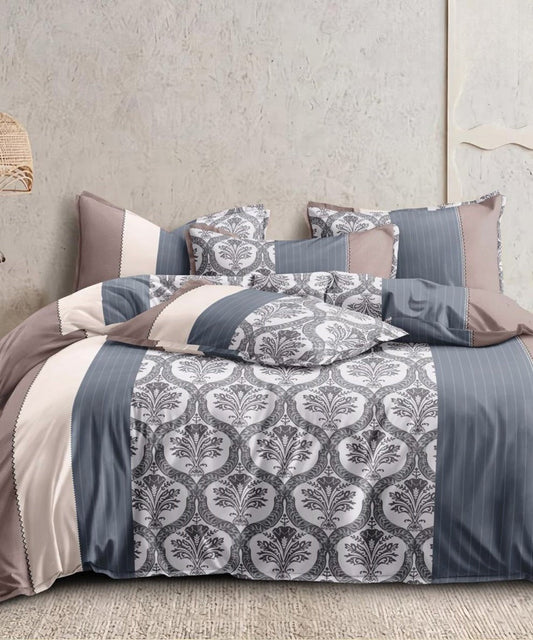 Soothing Pattern Flat Double Bedsheet With 2 Pillow Covers
