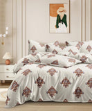 Ivory Royal Charm Flat King Bedsheet With 2 Pillow Covers