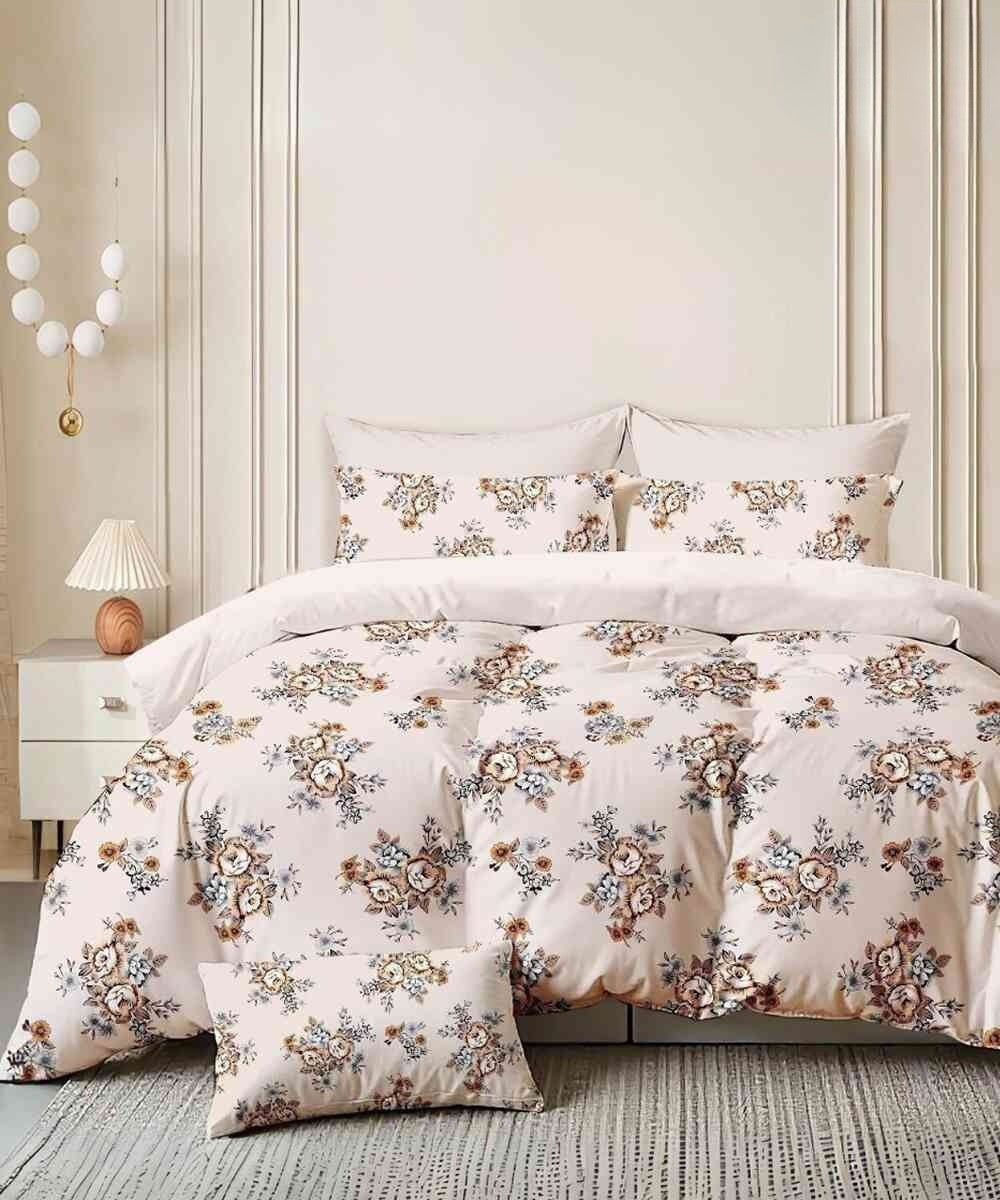 Sepia Rose Dream Flat Double Bedsheet With 2 Pillow Covers