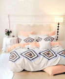 Peach Prism Flat Double Bedsheet With 2 Pillow Covers