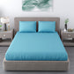 Sky Satin Stripe Flat Double Bedsheet With 2 Pillow Covers