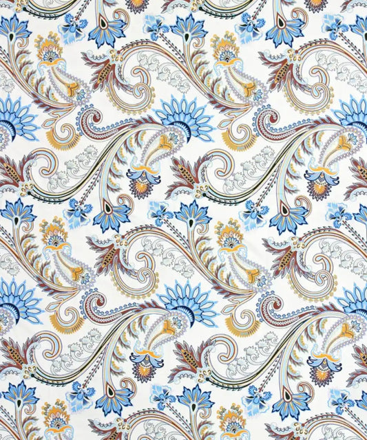 Cream Blossom Flat Double Bedsheet With 2 Pillow Cover