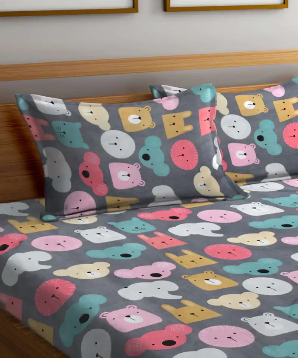 Jungle Book Flat Double Bedsheet With 2 Pillow Cover