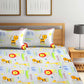 Jungle Safari Kids Flat Double Bedsheet with 2 Pillow Covers