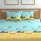 Little Builder Dream Kids Flat Double Bedsheet with 2 Pillow Covers