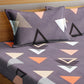 Multi Color Triangles Flat Double Bedsheet With 2 Pillow Cover