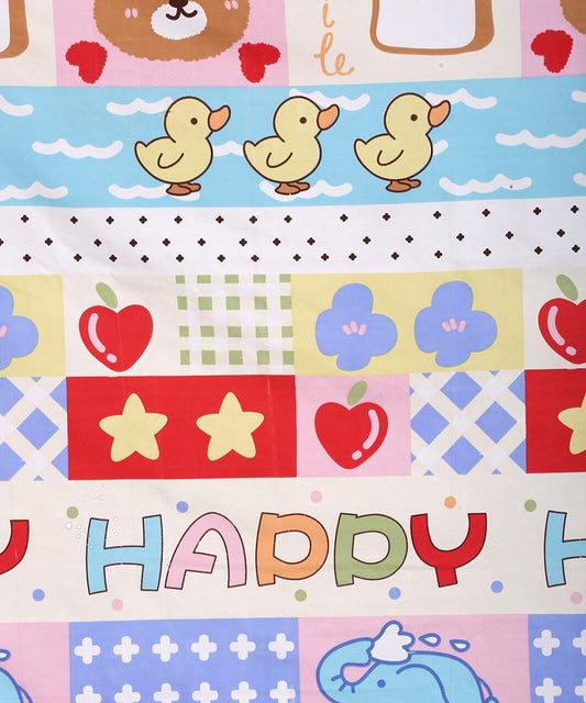 Cute Kids Flat Double Bedsheet With 2 Pillow Cover