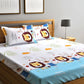 Lion & Bunny Buddies Flat Double Bedsheet with 2 Pillow Covers