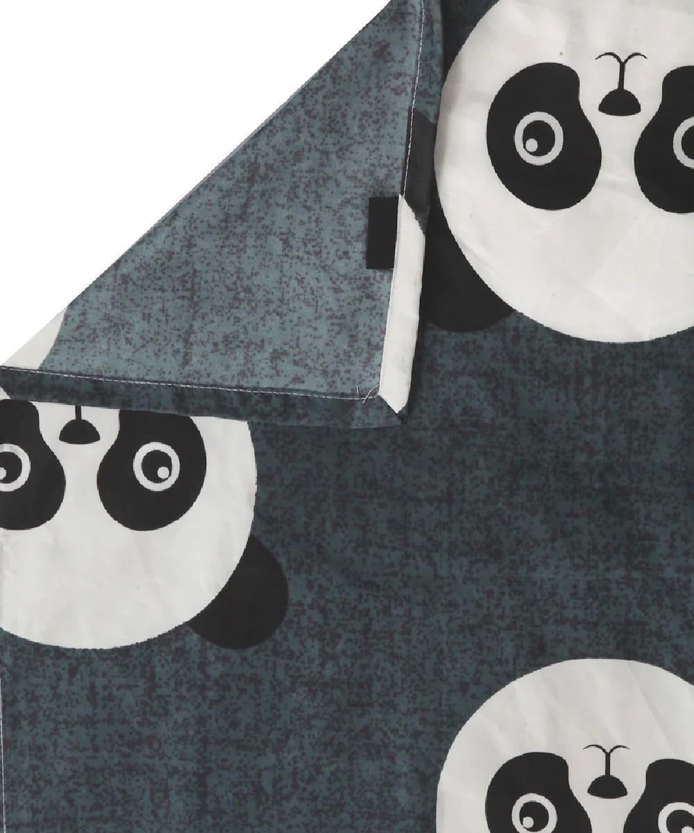 Panda Playtime Flat Double Bedsheet With 2 Pillow Cover