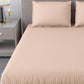 Cream Satin Stripe Flat Double Bedsheet With 2 Pillow Covers