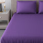 Violet Satin Stripe Flat Double Bedsheet With 2 Pillow Covers
