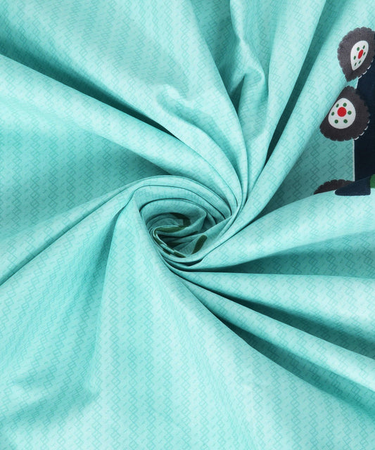 Little Builder Dream Kids Flat Double Bedsheet with 2 Pillow Covers