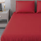 Red Satin Stripe Flat Double Bedsheet With 2 Pillow Covers