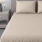 Beige Satin Stripe Flat Double Bedsheet With 2 Pillow Covers