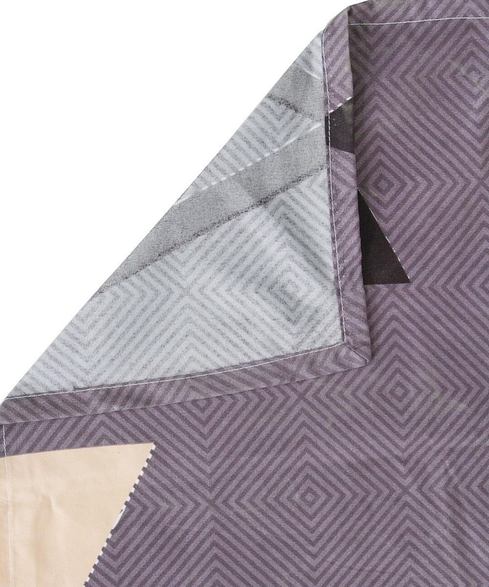 Multi Color Triangles Flat Double Bedsheet With 2 Pillow Cover