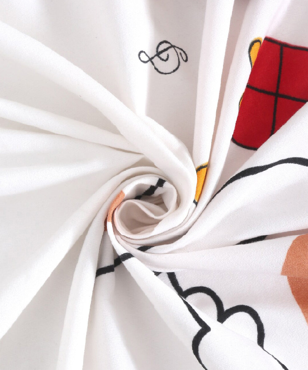 Lion & Bunny Buddies Flat Double Bedsheet with 2 Pillow Covers