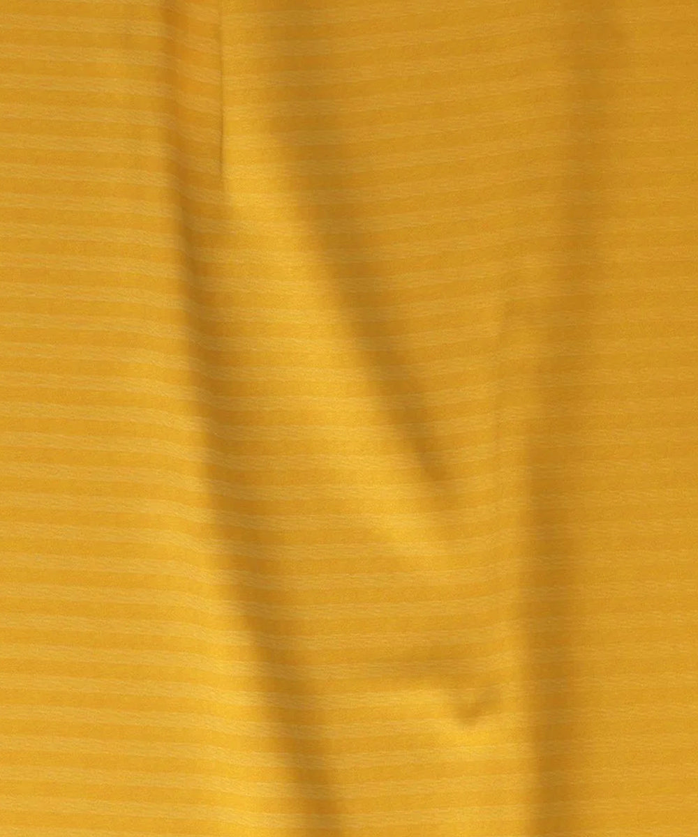 Yellow Satin Stripe Flat Double Bedsheet With 2 Pillow Covers