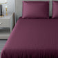 Wine Satin Stripe Flat Double Bedsheet With 2 Pillow Covers