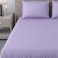 Lavender Satin Stripe Flat Double Bedsheet With 2 Pillow Covers