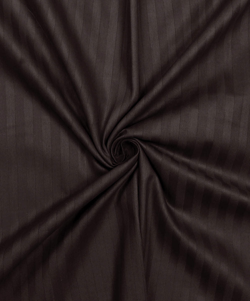 Brown Satin Stripe Double Bed With 2 Pillow Covers