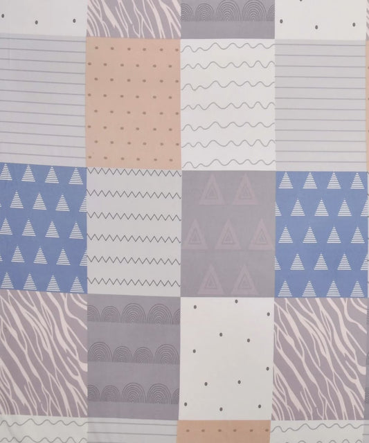 Geometric Flat Double Bedsheet With 2 Pillow Covers