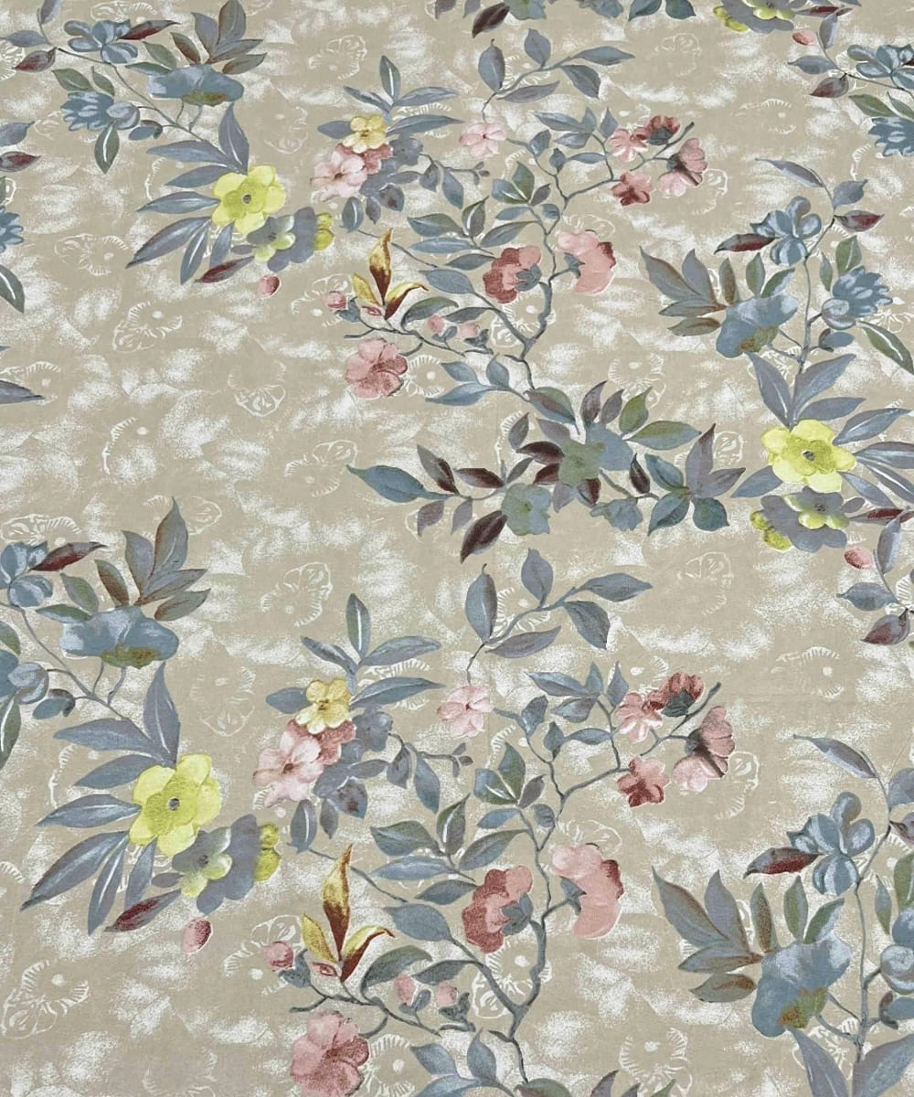 Blossom Beige Delight Flat Double Bedsheet With 2 Pillow Covers