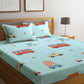 Happy Wheels Kids Flat Double Bedsheet With 2 Pillow Covers
