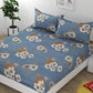 Blueish Grey Floral Bedsheet With 2 Pillow Cover