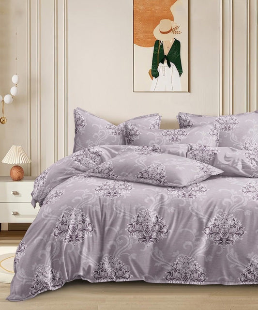 Baroque Blossom Flat Double Bedsheet With 2 Pillow Covers