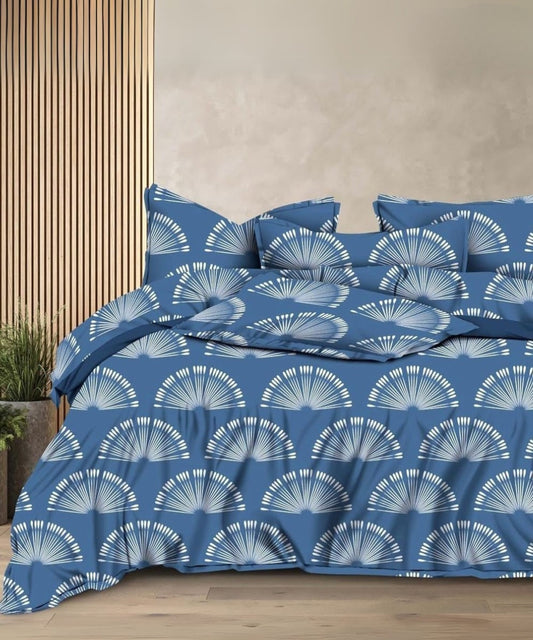 Blue Horizon Flat Double Bedsheet With 2 Pillow Covers