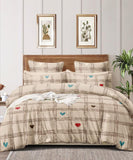 Heart & Checks Flat King Bedsheet With 2 Pillow Cover