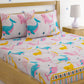 Ocean Fantasy Kids Flat Double Bedsheet with 2 Pillow Covers