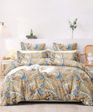 Paisley blossom Flat Double Bedsheet With 2 Pillow Covers