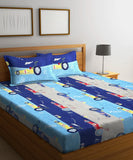Turbo Racer Dreams Kids Flat Double Bedsheet with 2 Pillow Covers