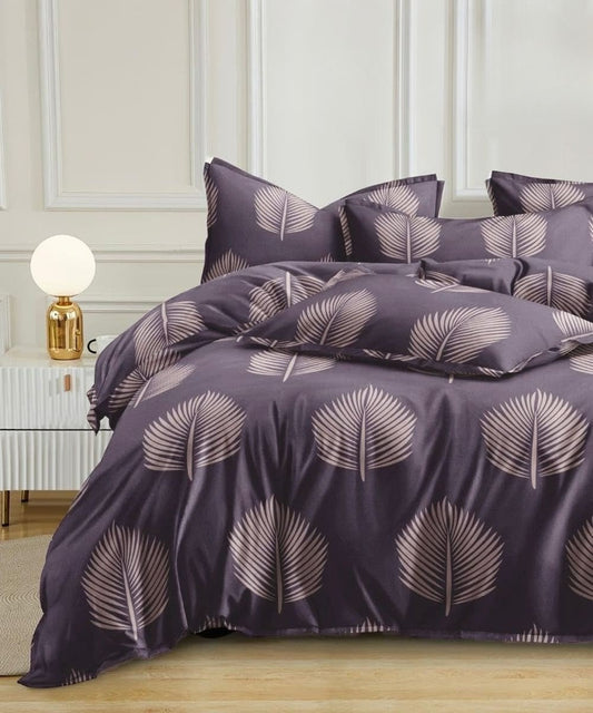 Twilight Leaves Flat Double Bedsheet With 2 Pillow Covers