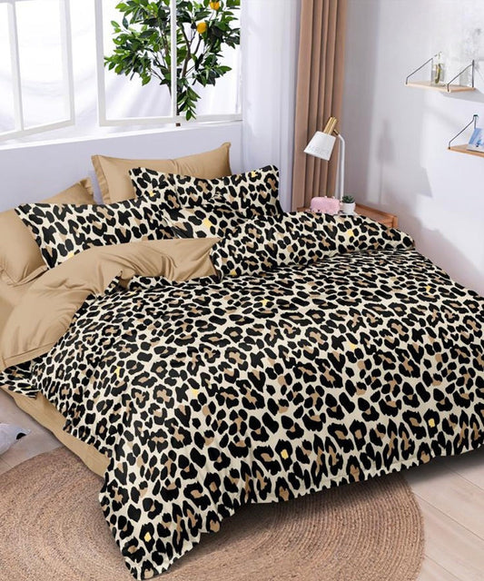 Animal Print Flat King Bedsheet With 2 Pillow Cover